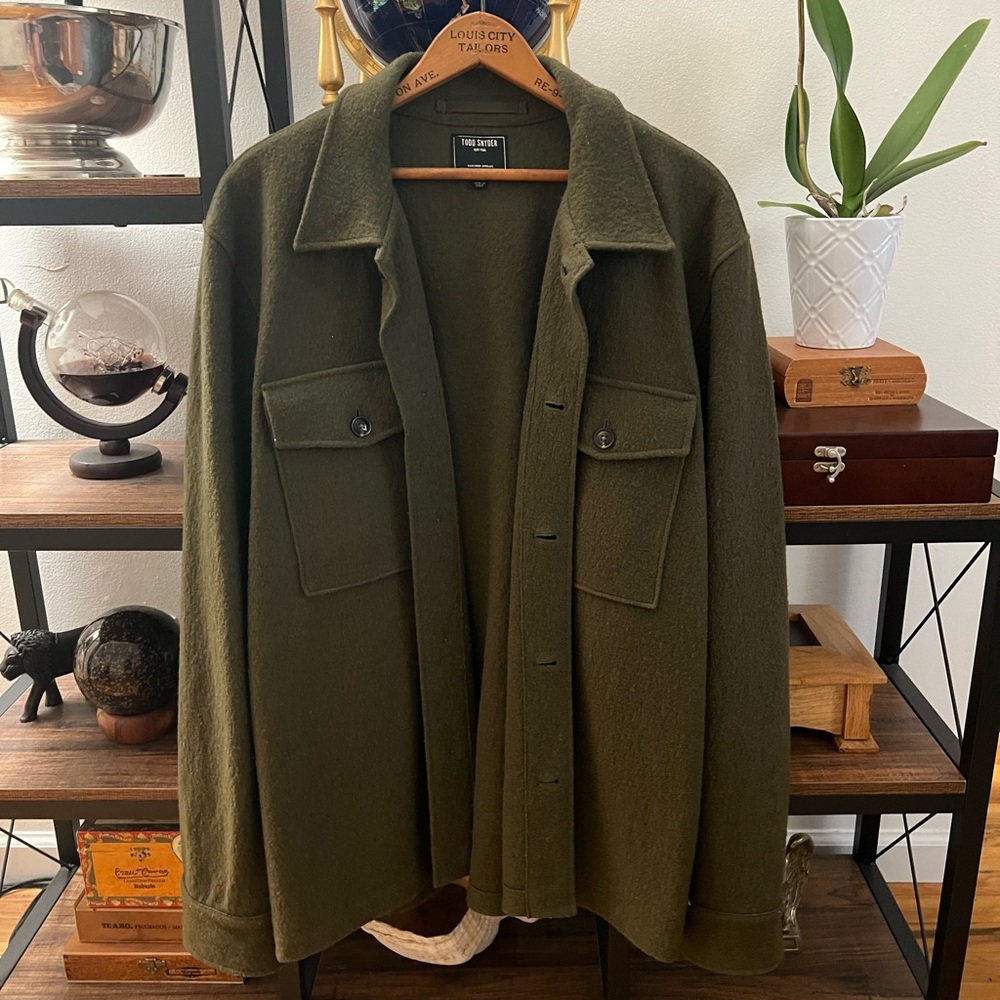 Todd Snyder Olive Green Lightweight Shirt Jacket